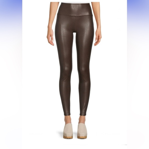 TIME & TRU WOMRN’S FAUX LEATHER LEGGINGS - BROWN SIZE XXL & XXXL (NEW WITH TAGS) - Picture 2 of 4